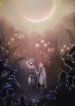  fantasy flower from_behind full_moon hand_holding holding_hands lily_of_the_valley miniboy minigirl moon nature night original pointy_ears sachi_(pixiv) sachi_(yumemayoi) scenery silhouette tree twilight 