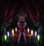  curtains dress flandre_scarlet glowing hat mary_janes pixiv_(230434) red_eyes relax_(artist) shoes short_hair sitting skull touhou wings 