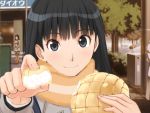  amagami ayatsuji_tsukasa black_hair bread food game_cg melon_bread meronpan pov_feeding takayama_kisai 