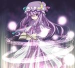  bad_id book crescent hat long_hair patchouli_knowledge purple_eyes purple_hair solo touhou violet_eyes yudofu 