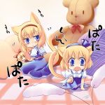  alice_margatroid alice_margatroid_(pc-98) animal_ears annoyed cat_ears cat_tail catnip chibi child kemonomimi_mode mikagami_hiyori minigirl stuffed_animal stuffed_toy tail time_paradox touhou touhou_(pc-98) yarnball 