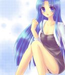  bad_id blue_eyes blue_hair casual long_hair mizuno_yun panties striped striped_panties suzumiya_haruhi_no_yuuutsu underwear 