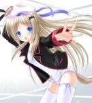  blue_eyes buttons hat little_busters! little_busters!! long_hair noumi_kudryavka ribbon silver_hair thighhighs 