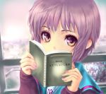  mamoru nagato_yuki purple_eyes purple_hair school school_uniform short_hair suzumiya_haruhi_no_yuuutsu violet_eyes 