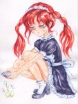  maid original redhead robingi watercolor 