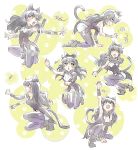  1girl black_hair blake_belladonna bow cat_tail commentary_request fang hair_bow highres iesupa mouse pantyhose paw_pose rwby tail yellow_eyes 