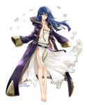  1girl blue_eyes blue_hair blush cape dress fire_emblem fire_emblem:_kakusei full_body long_hair looking_at_viewer lucina my_unit_(fire_emblem:_kakusei) smile solo tiara yamada_(ymdroygbiv) 