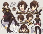 armor ass blush brown_hair character_sheet crossed_arms crying crying_with_eyes_open fingerless_gloves gloves granblue_fantasy high_heels hood hood_down legs_crossed male_focus multiple_wings open_mouth red_eyes sandalphon_(granblue_fantasy) seraph short_hair smile t_paradise_lost tears wings 