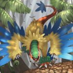 archeops claws fangs no_humans pokemon snake solo tail teeth tesshii_(riza4828) tree wings