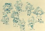  6+girls :3 :d ahoge blush boots camouflage chibi closed_eyes collared_shirt fairy_(kantai_collection) full_body gloves goggles goggles_on_head kantai_collection kneehighs long_hair monochrome multiple_girls nami_nami_(belphegor-5812) neckerchief one_eye_closed one_knee open_mouth pilot_suit pleated_skirt ponytail sailor_collar saratoga_(kantai_collection) school_uniform serafuku shirt short_sleeves sidelocks skirt sleeves_rolled_up smile thigh-highs thumbs_up traditional_media uniform |_| 
