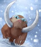  gen_4_pokemon highres mamoswine no_humans pokemon pokemon_(creature) snow tesshii_(riza4828) tusks 