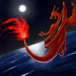  charizard dragon fire flying gen_1_pokemon no_humans pokemon pokemon_(creature) sky solo sun tesshii_(riza4828) 