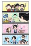  4boys 4koma 6+girls ^_^ black_hair blonde_hair blue-framed_eyewear brown_eyes brown_hair closed_eyes comic dog glasses green_eyes grey_eyes grin hair_bun hair_ornament hair_over_one_eye hair_scrunchie jacket japanese_clothes katsuki_hiroko katsuki_mari katsuki_toshiya katsuki_yuuri makkachin marui0139 mole mole_under_eye multiple_boys multiple_girls nishigoori_axel nishigoori_loop nishigoori_lutz nishigoori_takeshi nishigoori_yuuko okukawa_minako one_eye_closed open_mouth ponytail scrunchie smile sparkle stuffed_animal stuffed_pig stuffed_tiger stuffed_toy track_jacket translation_request twintails yuri!!!_on_ice yuri_plisetsky 