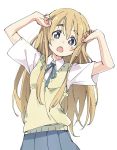  1girl blonde_hair blue_eyes eyebrows ixy k-on! kotobuki_tsumugi long_hair open_mouth sakuragaoka_high_school_uniform school_uniform solo upper_body 