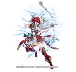  1girl alternate_costume arrow bow_(weapon) copyright cozy fire_emblem fire_emblem_heroes fire_emblem_if full_body garter_straps gloves hinoka_(fire_emblem_if) official_art quiver red_eyes red_gloves red_legwear redhead scarf short_hair simple_background solo thigh-highs weapon white_background 