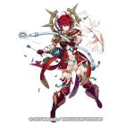  1girl alternate_costume arrow bow_(weapon) copyright cozy fire_emblem fire_emblem_heroes fire_emblem_if full_body garter_straps gloves hinoka_(fire_emblem_if) official_art quiver red_eyes red_gloves red_legwear redhead scarf short_hair simple_background solo thigh-highs torn_clothes weapon white_background 