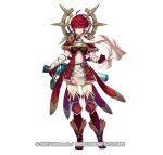  1girl alternate_costume arrow copyright cozy fire_emblem fire_emblem_heroes fire_emblem_if full_body garter_straps gloves hinoka_(fire_emblem_if) official_art quiver red_eyes red_gloves red_legwear redhead scarf short_hair simple_background solo thigh-highs white_background 