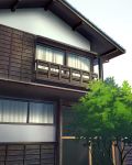  balcony commentary_request curtains day house naohiro no_humans original outdoors scenery sky tree wall 