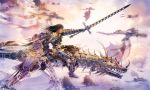  arsenixc bad_id banner dragon flying mechanical sword weapon 