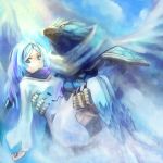  blue_eyes blue_hair edobox gigandal_federation long_hair pixiv pixiv_fantasia pixiv_fantasia_3 wings 