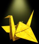  crane kongai origami shiny yellow 