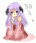  detached_sleeves hanyuu higurashi_no_naku_koro_ni horns japanese_clothes long_hair lowres miko purple_eyes purple_hair violet_eyes 