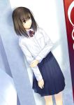  brown_eyes kirishima_satoshi original school school_uniform skirt vending_machine 