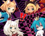  all-out_attack ccru cut-in forehead high_ponytail mage_(7th_dragon) parody persona persona_4 princess_(7th_dragon) rogue_(7th_dragon) samurai_(7th_dragon) 