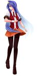  bad_id blue_hair chocolate_mint legs orange_dress pantyhose skirt tsuzura_saki 