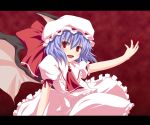  blue_hair fang hat long_nails red_eyes remilia_scarlet touhou wings yuurakudou_kurono 