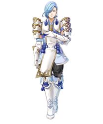  1boy blue_hair boots fire_emblem fire_emblem_heroes fire_emblem_if full_body gloves hair_over_one_eye highres male_focus official_art shigure_(fire_emblem_if) solo transparent_background yellow_eyes yura_(ub4u) 