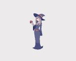  1girl animated animated_gif blue_hat hair_over_one_eye hat little_witch_academia long_hair long_sleeves mushroom saino school_uniform solo standing sucy_manbavaran witch witch_hat 