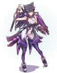  1girl animal_ears armor black_hair blake_belladonna cat_ears check_commentary color_connection commentary_request highres iesupa mecha_musume navel neon_lights rwby sleeveless solo sword tonfa weapon yellow_eyes 