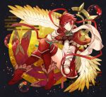  1girl armor aym_(ash3ash3ash) blush fire_emblem fire_emblem_heroes fire_emblem_if gloves hinoka_(fire_emblem_if) japanese_clothes looking_at_viewer red_eyes redhead short_hair 