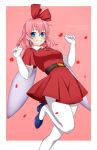  1girl alina_pegova blue_eyes blush dress elbow_gloves fairy gloves heart hoshi_no_kirby hoshi_no_kirby_64 kirby_(series) kirby_64 looking_at_viewer pantyhose pink_hair ribbon_(kirby) short_hair smile white_legwear wings 