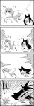  /\/\/\ 4koma animal_ears antennae brooch comic commentary_request crossed_arms day emphasis_lines eternity_larva floating greyscale highres imaizumi_kagerou jewelry long_hair looking_at_another monochrome motion_lines outdoors running shawl short_hair smile standing tail tail_wagging tani_takeshi touhou translation_request wings wolf_ears wolf_tail yukkuri_shiteitte_ne 