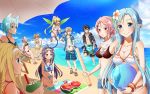  2boys 6+girls :d ;d ahoge alice_schuberg animal_ears armlet asuna_(sao-alo) asymmetrical_bikini ball beach beachball bikini bikini_skirt black_bikini black_hair black_jacket black_shorts blue_bikini blue_bikini_top blue_eyes blue_hair blue_jacket blue_shorts blue_sky blush braid breasts brown_hair cat_ears cat_tail cleavage clouds collarbone day drooling enokimo_me eugeo eyebrows_visible_through_hair eyes floating_hair flower flying food fruit green_eyes green_wings grin hair_between_eyes hair_flower hair_ornament hair_ribbon hairband high_ponytail highres holding holding_ball hood hooded_jacket jacket kirito kneeling large_breasts leafa lens_flare lisbeth long_hair looking_at_viewer medium_breasts multiple_boys multiple_girls navel ocean one_eye_closed open_clothes open_jacket open_mouth open_shorts outdoors pink_hair pointy_ears polka_dot polka_dot_bikini purple_hair red_bikini_top red_eyes red_ribbon ribbon scarf shinon_(sao-alo) shiny shiny_skin short_hair short_hair_with_long_locks short_shorts shorts side-tie_bikini sideboob sidelocks silica_(sao-alo) silver_hair sketch sky small_breasts smile sparkle standing striped striped_bikini_bottom striped_shorts swimsuit sword_art_online tail twin_braids twintails under_boob very_long_hair water watermelon white_bikini white_bikini_top white_flower white_hairband white_scarf wings wrist_cuffs yellow_bikini yellow_flower yuna_(sao) yuuki_(sao) 