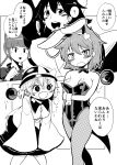 4girls ? absurdres animal_ears bangs bare_shoulders blush bow bowtie braid breasts bunnysuit cat_ears covered_nipples detached_collar drooling extra_ears eyebrows_visible_through_hair fake_animal_ears fang fishnet_pantyhose fishnets greyscale hand_on_own_arm hat hat_bow heart highres himajin_noizu incest kaenbyou_rin komeiji_koishi komeiji_satori large_breasts leaning_forward long_sleeves looking_at_another medium_breasts monochrome multiple_girls open_mouth pantyhose rabbit_ears reiuji_utsuho short_hair skirt sleeves_past_fingers speech_bubble spoken_question_mark sweat tailcoat third_eye touhou translation_request twin_braids wings wrist_cuffs