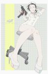  1girl absurdres gun high_heels highres kamezaemon mechanical_pencil nurse original pencil weapon 