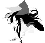  1girl artist_name bangs bow dated ears expressionless eyelashes greyscale hair_bow long_hair monochrome parted_lips profile reiuji_utsuho shihou_(g-o-s) sidelocks simple_background sketch solo touhou upper_body white_background wind 