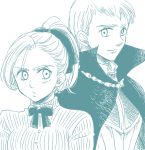  1boy 1girl armor blush bow brother_and_sister buttons cape hair_bow harumiya high_collar jericho_(nanatsu_no_taizai) long_hair looking_at_another nanatsu_no_taizai ponytail siblings 