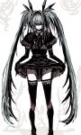  gothic_lolita hatsune_miku highres lolita_fashion nakkeizi skirt skirt_lift thigh-highs thighhighs twintails vocaloid 