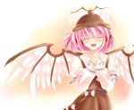  blush closed_eyes happy hat mystia_lorelei pink_hair smile touhou wings 