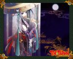  falcom fan japanese_clothes lipstick moon night vantage_master_japan veil 