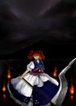  red_hair redhead scythe touhou twintails 