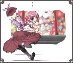  blush earrings excited festival happy haruichi hat jewelry mystia_lorelei pink_eyes pink_hair short_hair smile touhou winged_shoes wings 