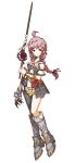  claves flower official_art pink_eyes pink_hair ponytail red_rose rose sword trusty_bell weapon 