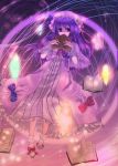  crystal hat long_hair magic_circle patchouli_knowledge purple_eyes purple_hair ribbon solo suzuori touhou violet_eyes 