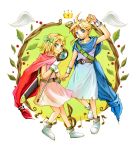  bianca&#039;s_daughter bianca&#039;s_daughter_(cosplay) bianca&#039;s_son bianca&#039;s_son_(cosplay) bianca's_daughter_(cosplay) bianca's_son bianca's_son_(cosplay) blonde_hair blue_eyes bow cape cosplay dragon_quest dragon_quest_v gloves hair_bow hair_ornament hairclip highres kagamine_len kagamine_rin musical_note short_hair staff vocaloid yamasu 