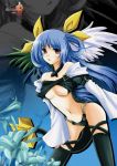  blue_hair bosalim breasts dizzy guilty_gear red_eyes ribbon solo tail tail_ribbon thigh-highs thighhighs under_boob underboob wings zenninyoi 